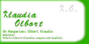 klaudia olbort business card